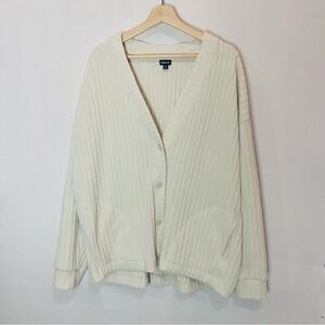 Gap Body Wide Ribbed Button Front Cardigan Sweater Size‎ X-Large